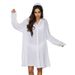Boho Beach Shirt Cover-Up – 100% Textured Cotton Oversized Shirt For Swimwear (One Size, 12 Sun-Ready Colors)_ecoleips.com