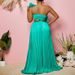 C8518 Women's Fashion Two-Piece Set: Off-Shoulder Backless Ruffle Sexy Top Pleated Wide-Leg Pants, European And American_ecoleips.com