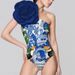 Women's Clothing One Piece Swimsuit 3D Large Flower Decoration Sexy Toucan Print Swimsuit Suit For Women_ecoleips.com