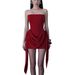Cross-Border Women's Fashion New Strapless Ribbon Fishbone Waist-Cinching Bodycon Sexy Backless European And American_ecoleips.com