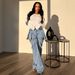 D8734 New Product On : European And American Fashion Casual Women's Jeans With Two-wear Design,_ecoleips.com