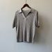 Yanshuang Cable Knit Polo Shirt Sleeve T-Shirt For Women Autumn Regular Shoulder V-Neck Slim Fit Short Top P518_ecoleips.com