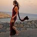Fashion Sexy Backless Halter Strap Dress Bodycon Long Dress With Ribbon For Trendy Girls Y2K Streetwear_ecoleips.com