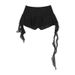 2025 New Hot Girl Black Mesh Long Sleeve T-Shirt Top Women Summer Half Skirt Two-Piece Set_ecoleips.com