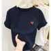 Pink Off-Shoulder Pure Cotton T-Shirt Short-Sleeved Unique Design Fashionable Versatile Thick Base Layer Summer Top Women's Clothing_ecoleips.com