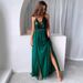 Women’s Clothing Fashion Summer New Solid Color Sexy Suspender Slit Wide Skirt Dress_ecoleips.com