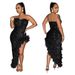 hot-selling new sexy tube top high slit sequined solid color dress_ecoleips.com
