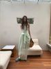 Autumn High Waist Lace-up Waist Bow Solid Color A-word Tube Top Dress Banquet Dress_ecoleips.com