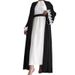 Women's Muslim New Solid Color Coat Fashion Elegant Vest Dress Set_ecoleips.com