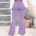 Women's Clothing Purple Raw Edge Flared Stretch Jeans_ecoleips.com