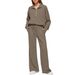 Aria Basics Aria Basics 2024 European And American Women's Two-Piece Zipper Sweatshirt Wide-Leg Sweatpants Casual Set For Women_ecoleips.com