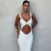 Sexy Suspender Collarless Crop Top Slim Fit Bodycon Long Dress Summer Party Evening Wear Streetwear Casual Formal Dress_ecoleips.com