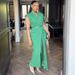 Elegant Belted Short Sleeve Dress for Women Solid Color Slim Fit Casual Dress with Adjustable Waist Tie for Spring_ecoleips.com