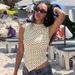 Women's Sleeveless Polka Dot Print Slim Fit Irregular Vest Top European American Style Summer New Arrival Tank Camis_ecoleips.com