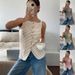 Eurean And American Cross-border Independent Site 2025 Summer New Women's Casual Buttoned Sleeveless Camisole_ecoleips.com