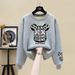 Women's Trendy Relaxed Style round Neck Cotton Sweatshirt Fleece Lined Thickened New Winter 2023 Fashion Sweatshirt_ecoleips.com