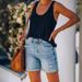 Women's Clothing Summer Fashion Casual Ripped Vintage Washed Look Straight Leg Denim Shorts_ecoleips.com