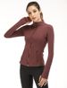 Women's Double Sided Long Sleeve Yoga Jacket Sports Running Fit Stand Collar_ecoleips.com