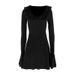 New Spring And Autumn Pure Desire Style Hot Girl V-neck Slim Fit Flared Long Sleeve A-line Sexy Dress For Women_ecoleips.com
