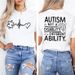 Women Autism It's Not A Disability It's A Different Ability Fashion Casual Short Sleeve T-shirt Graphic Tshirts Women T Shirts_ecoleips.com