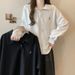 European American Real-shot Polo Collar Embroidered Sweatshirt For Women, Spring Autumn Thin New Style,_ecoleips.com