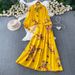 French Romantic Floral Long-Sleeve Shirt & High-Waisted Midi Skirt Set – Casual Sun Protection Outfit (One Size, Multiple Colors)_ecoleips.com