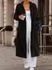 2025 Autumn Winter New Long Pocket Hooded Woolen Cardigan Coat_ecoleips.com