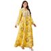 Women's Elegant Long Robe Dress Embroidered Print Formal Abaya with Foreign Trade Sophisticated Style Long Sleeved_ecoleips.com