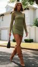 2022 Cross-Border European And American Independent Website New Women's Fashion Knitted Sheer Tight-Fitting Bodycon_ecoleips.com