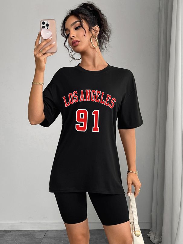 Women's Casual Round Neck Short Sleeve T-Shirt Multi-Color Style Simple Fashionable Sports Top Solid Printed Loose Fit_ecoleips.com