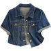 Short Sleeved Denim Shirt Jacket For Women In Summer Thin New Small Casual Loose Short Tops_ecoleips.com