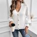 2024 European And American Women's Fashion V-neck Cross-border Spring-summer New Cardigan Sweater_ecoleips.com