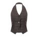 Aria Basics Aria Basics INS European And American Women's Fashion 2025 Autumn New Street Style Hot Girl Retro Plaid Cardigan Button Halter Vest_ecoleips.com