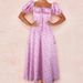 European And American Long 2025 New Women's Fashion Summer Short-sleeved French Fresh Floral Square-neck Dress_ecoleips.com
