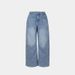 Light Blue High-Waisted Curved Hem Jeans For Women – Loose Fit Wide-Leg Denim Pants With Relaxed Streetwear Vibe (Summer Staple)_ecoleips.com