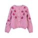 European American Cross-border Xiyin Autumn And Winter New . Foreign Trade Color-blocking Three-dimensional Floral_ecoleips.com