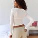 2025 New Fashionable Hot Girl Outfit V-neck Long Sleeve Slim Fit Short Top T-shirt Knitted Ribbed Y2K Clothing_ecoleips.com