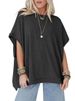 Women's Clothing Summer Solid Color Knitted Oversized Pullover Round Neck Bat Sleeve T Shirt Female_ecoleips.com
