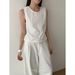 No Returns Or Exchanges, All-white Outfit With Waist Straps, U-neck Sleeveless Tank Top Wo, Slimming Outerwear For_ecoleips.com