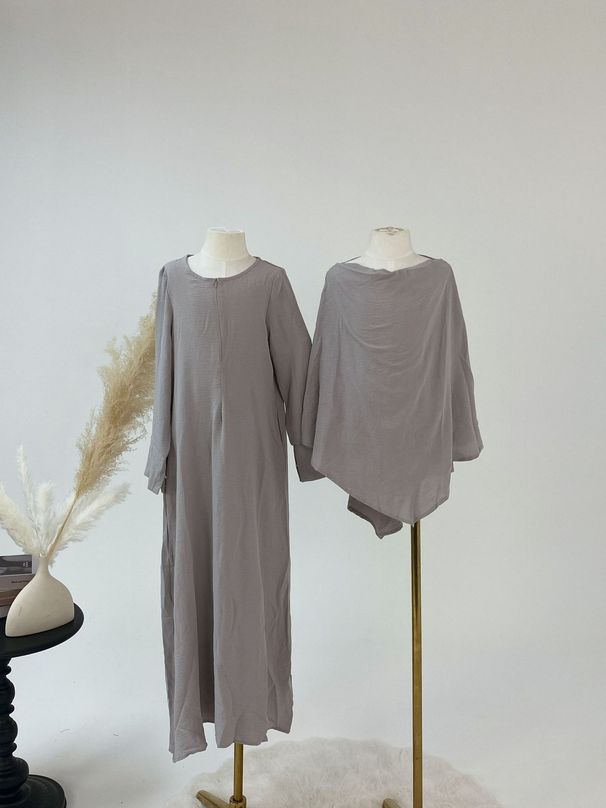 Verve Two-Piece Headscarf Set Casual Robe Dress_ecoleips.com