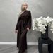 Muslim Prayer Dress"Modest Lace Trim Prayer Dress – Breathable Cotton Linen Maxi Dress For Muslim Women (Brown/Apricot, S-XXL)"_ecoleips.com