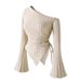 Elegant Asymmetrical Hem Flared Sleeve T-Shirt Style Inspired Women's Top_ecoleips.com