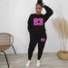 Women's Fleece Lined Sweatshirt Set Style Two Piece Crew Neck Casual Printed Suit R23_ecoleips.com