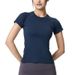 Women's Clothing Spring And Summer Short Sleeved Quick Drying Sweat Absorbing Breathable Sports T Shirt Running Fitness Slimming Yoga Clothes Women_ecoleips.com