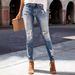 Women's Clothing Summer New Hole Elastic Slim Fit Jeans Women_ecoleips.com