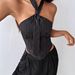 Aria Basics Aria Basics 2025 European And American Cross-border Bestseller: Sexy Halter Neck Striped Tube Top, Suitable For Outerwear Or_ecoleips.com