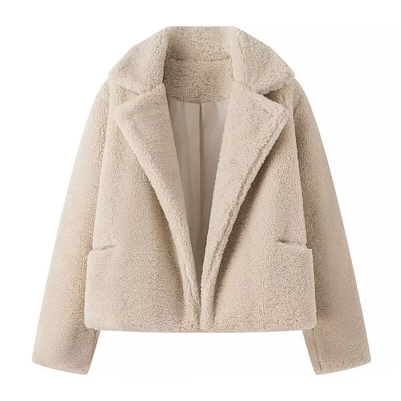 Women’s Casual Tassel Trim Jacket – Oversized Lapel Coat With Button Closure, Lightweight Polyester (S-XL, Khaki)_ecoleips.com