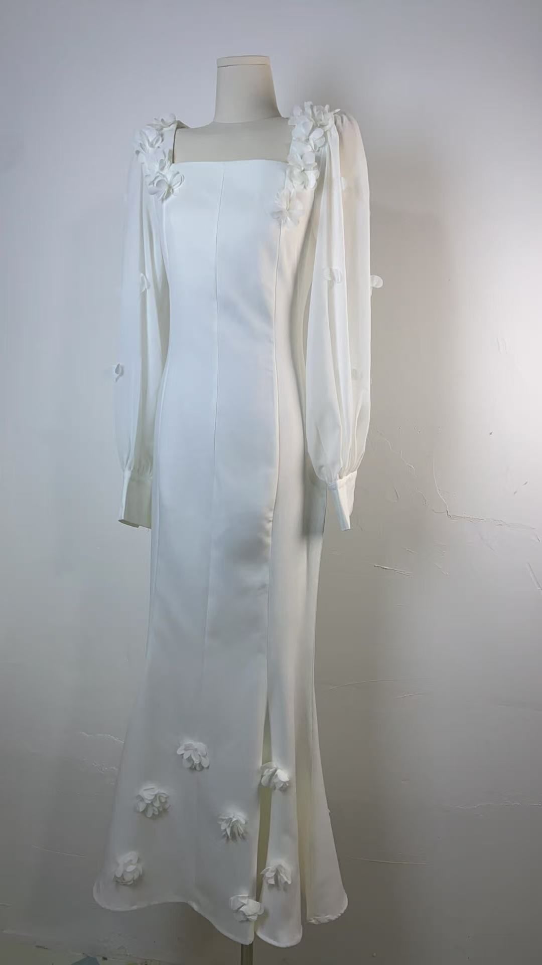 Spring Floral Maxi Dress – V-Neck Long Sleeve A-Line Dress With Lace Detailing (Xs-Xxl, Pink/White/Black)_ecoleips.com