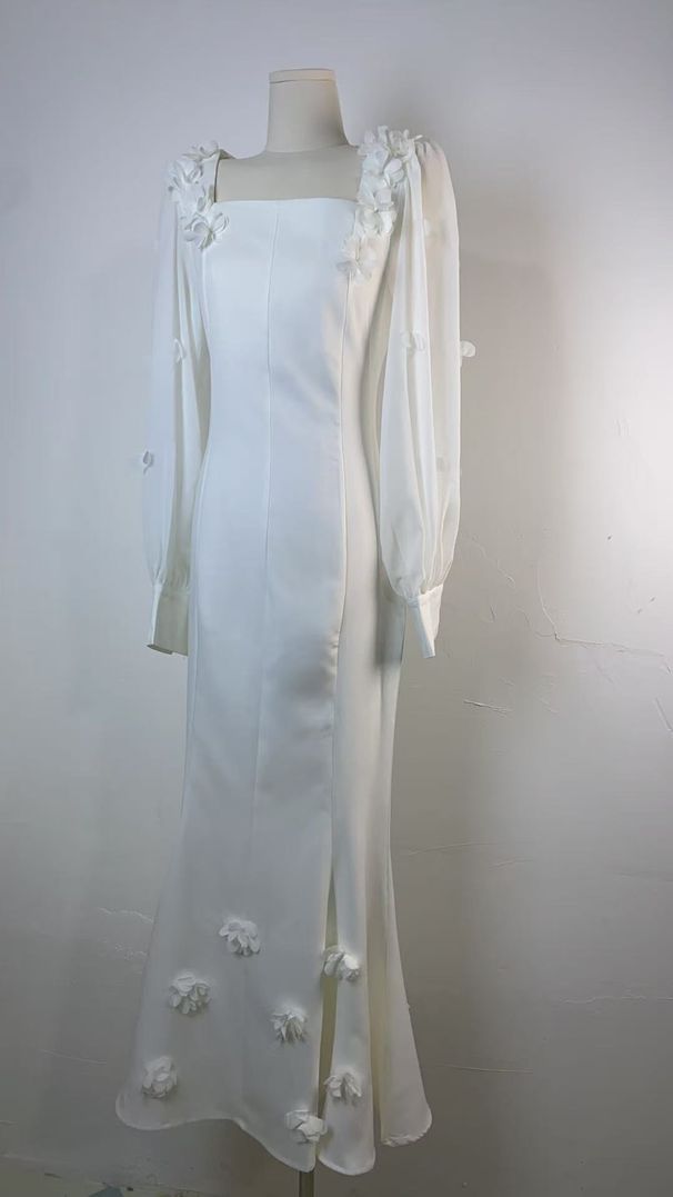 Spring Floral Maxi Dress – V-Neck Long Sleeve A-Line Dress With Lace Detailing (Xs-Xxl, Pink/White/Black)_ecoleips.com