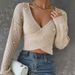 Aria Basics Aria Basics Cross-Border European And American Autumn New Women's Sweater Versatile Beaded Off-Shoulder Slim Fit Long Sleeve_ecoleips.com